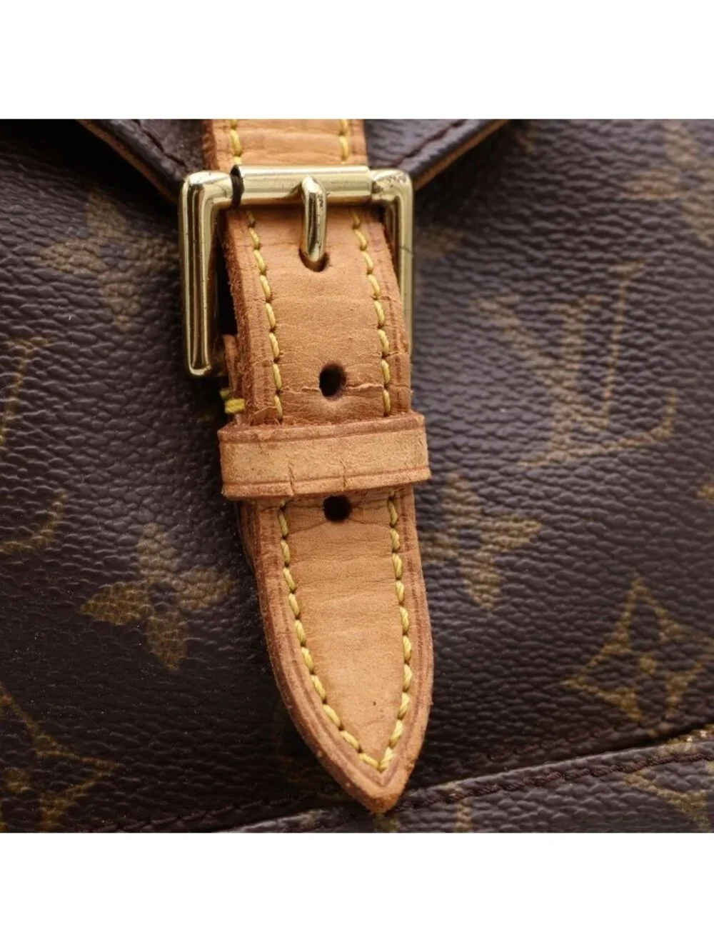 Louis Vuitton Monogram Montsouris PM Backpack Brown Leather Gold